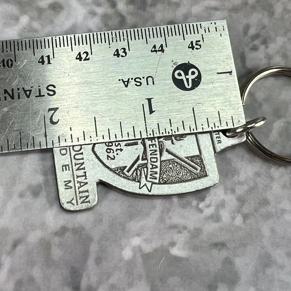 Oak Mountain Academy Pewter Keychain Est 1962 Hoc Defendam School Shield Logo